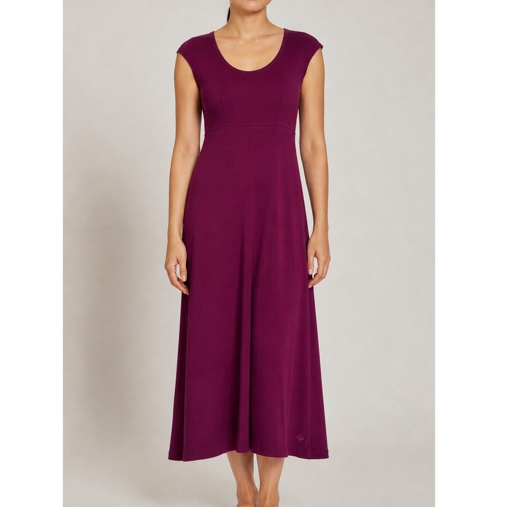 Fair Indigo Organic Pima Cotton Sheath Dress Medium Plum Purple Sustainable NWT
